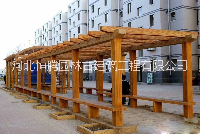 石家莊做仿木花架塑木欄桿仿木涼亭水泥塑山*的廠家就選恒騰園林古建公司