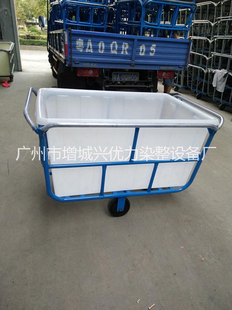 供應(yīng)定制塑膠桶承布車方形手推車鐵架