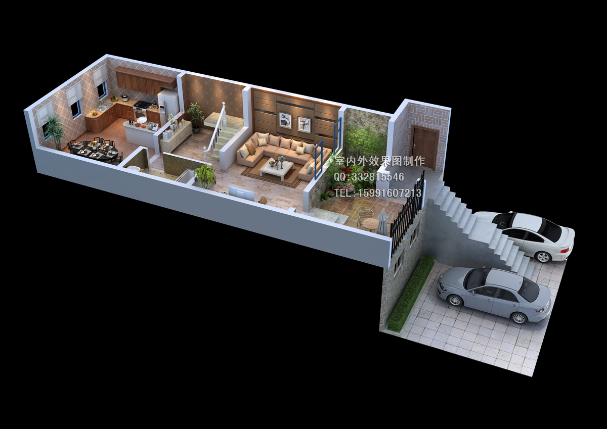 福州立體戶型效果圖制作_標(biāo)準(zhǔn)平層3D戶型渲染_建筑規(guī)劃鳥瞰圖 福州立體戶型效果圖制作