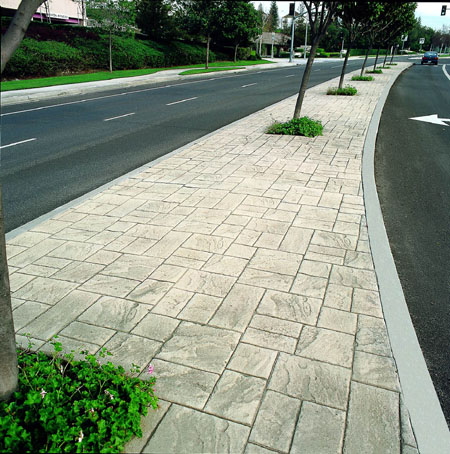 供應(yīng)彩色壓膜藝術(shù)地坪 彩色混凝土壓花地坪