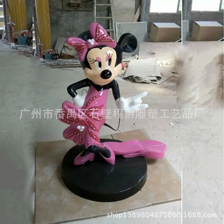 供應(yīng)玻璃鋼藝術(shù)品米老鼠造型 可按要求定做 卡通 喜慶 香港 可愛 唐老鴨公仔