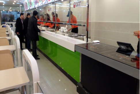蘇州新藍(lán)智慧餐臺(tái)適用于自選快餐廳、火鍋店、學(xué)校食堂、企業(yè)食堂