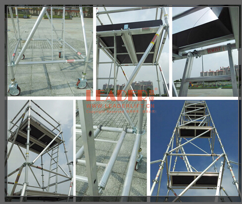 國內(nèi)銷售單塔式鋁合金腳手架 9m