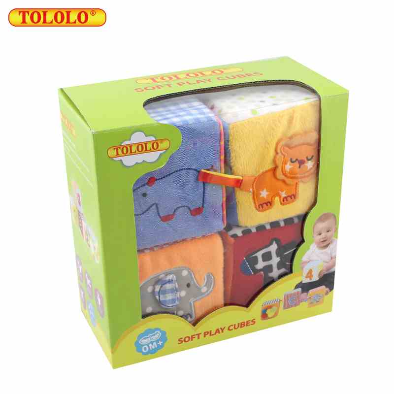 TOLOLO 嬰幼兒早教積木玩具 毛絨搖鈴玩具