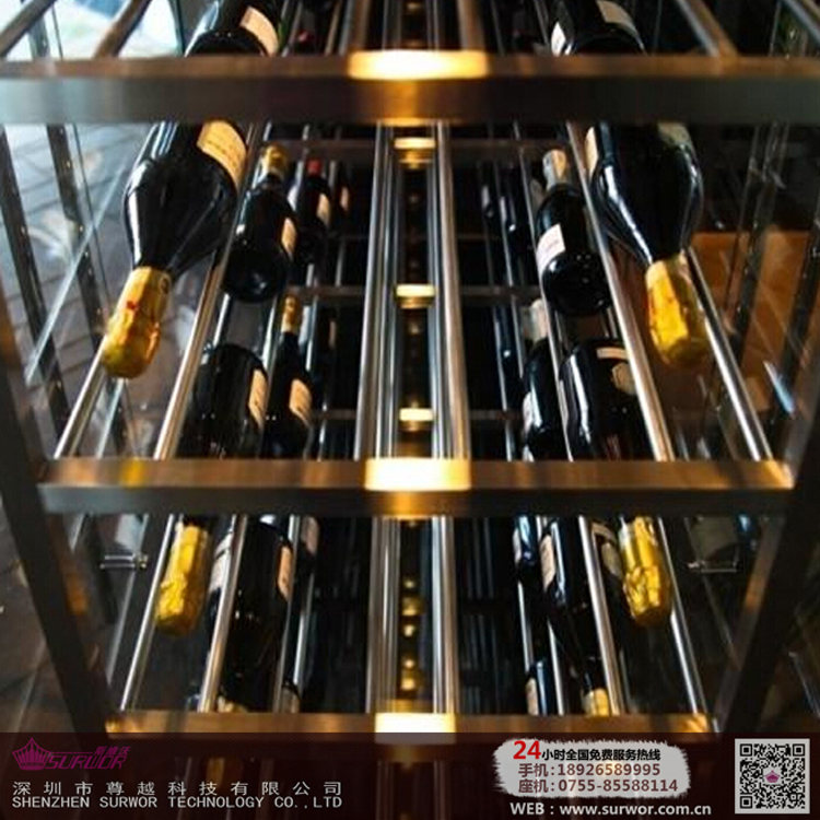 定制玫瑰金酒柜 不銹鋼酒架酒窖儲藏酒吧紅酒展示架