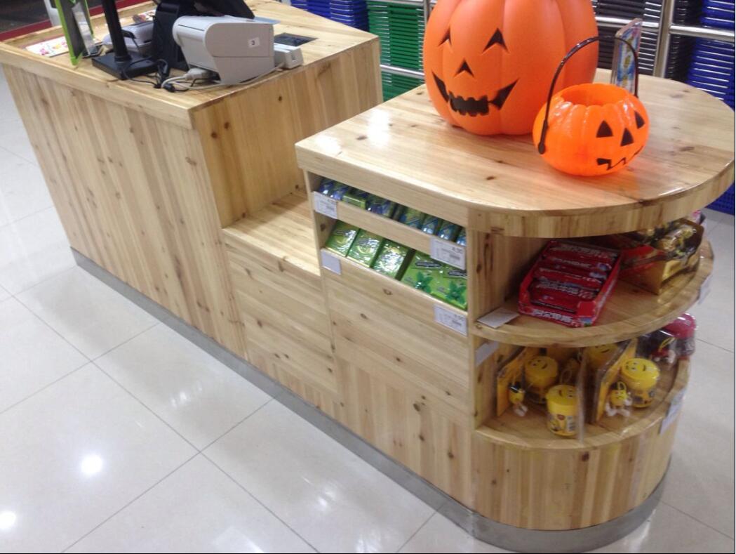 佛山廠家直銷木質(zhì) 便利店 水果店 超市 飾品店收銀臺(tái) 木質(zhì)收銀臺(tái)