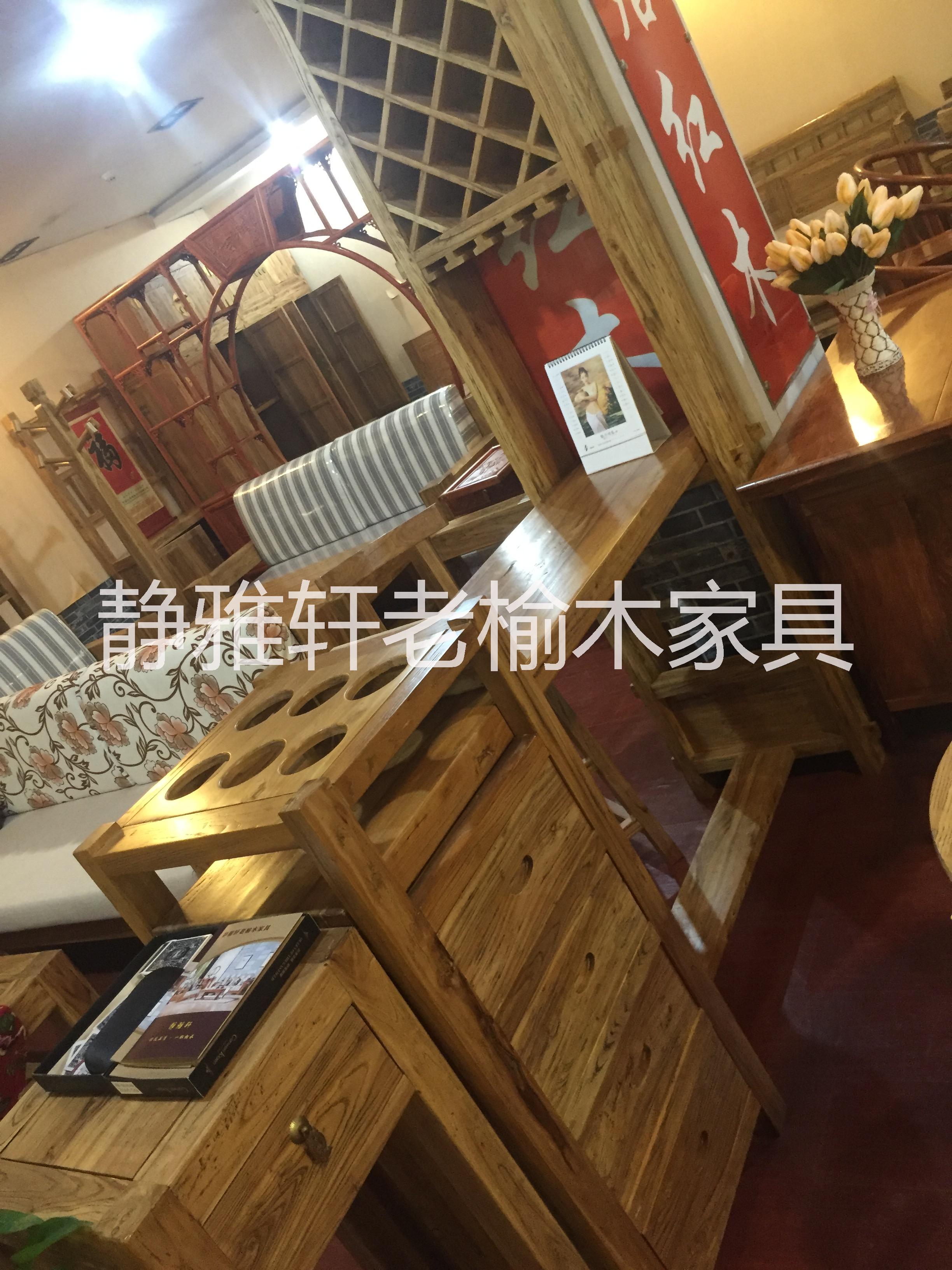 老榆木韓式高吧臺榆木家具吧臺簡約實(shí)木酒吧吧臺家用吧臺巴凳 老榆木韓式吧臺