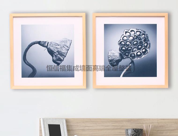 二聯(lián)畫鋅鋼無(wú)框畫壁畫 集成墻面采購(gòu)恒信福集成墻面廠家