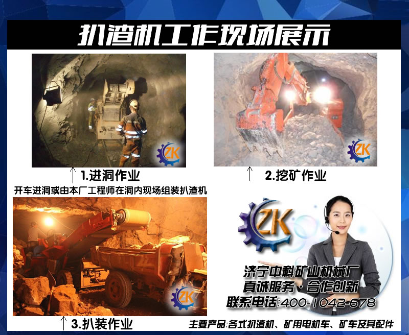 中科機(jī)械礦用扒渣機(jī)工作流程圖