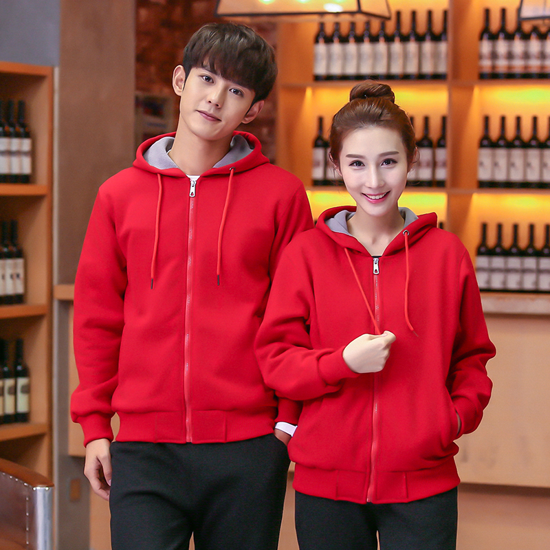 羊羔絨拉鏈連帽衛(wèi)衣外套新款春秋冬裝加厚時(shí)尚韓版休閑男女工作服班服團(tuán)隊(duì)活動(dòng)聚會(huì)廠家空白批發(fā)