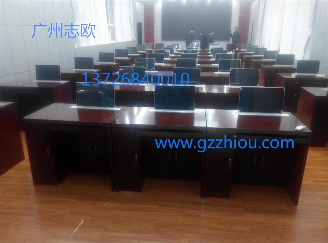 志歐無紙化會議桌超薄高清豪華型顯示器隱藏式會議桌 顯示器升降電腦桌
