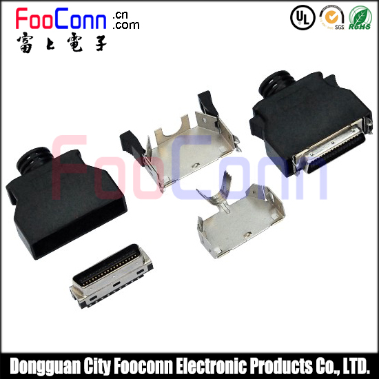 SCSI 14Pin卡鉤彈片式焊線公頭, HPCN 14芯連接器 SCSI連接器 SCSI連接器 14芯