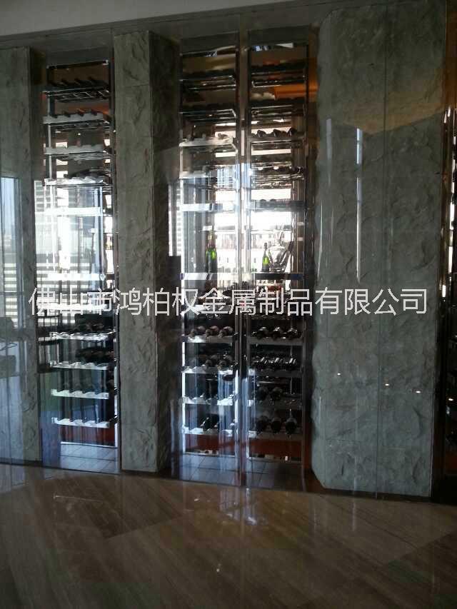 供應不銹鋼洋酒酒柜規(guī)格制作，  酒店不銹鋼紅酒柜（酒架）