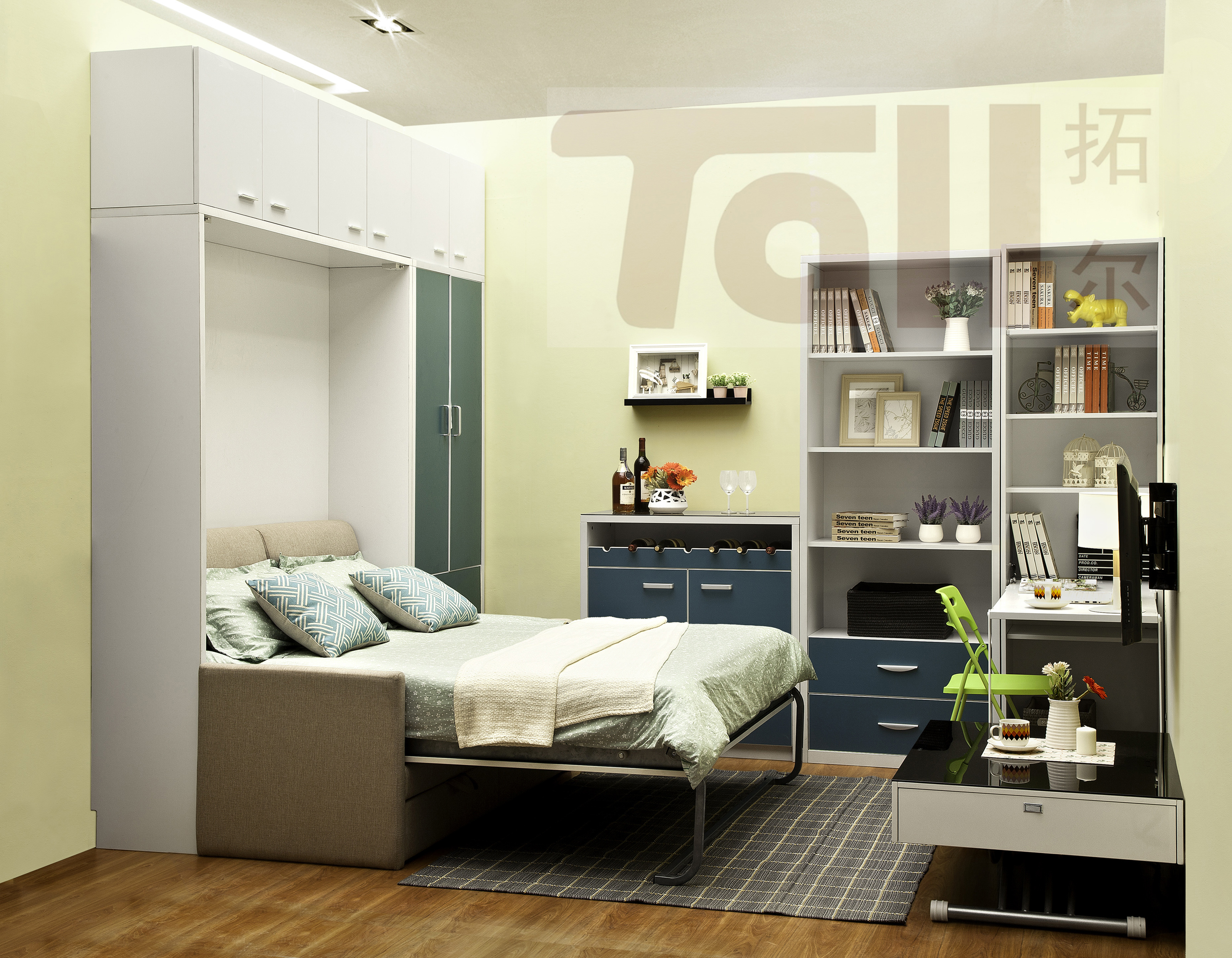 DIY時(shí)尚臥室家具隱形床翻板床折疊床墨菲床多功能壁柜床兒童床雙層床創(chuàng)意定制家居 隱形床翻板床折疊床墨菲床壁柜床