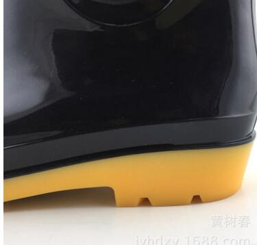 廠價(jià)直銷中筒黑色雨鞋男 優(yōu)質(zhì)PVC加里布雙色底防滑中筒雨靴男耐磨 男士雨靴