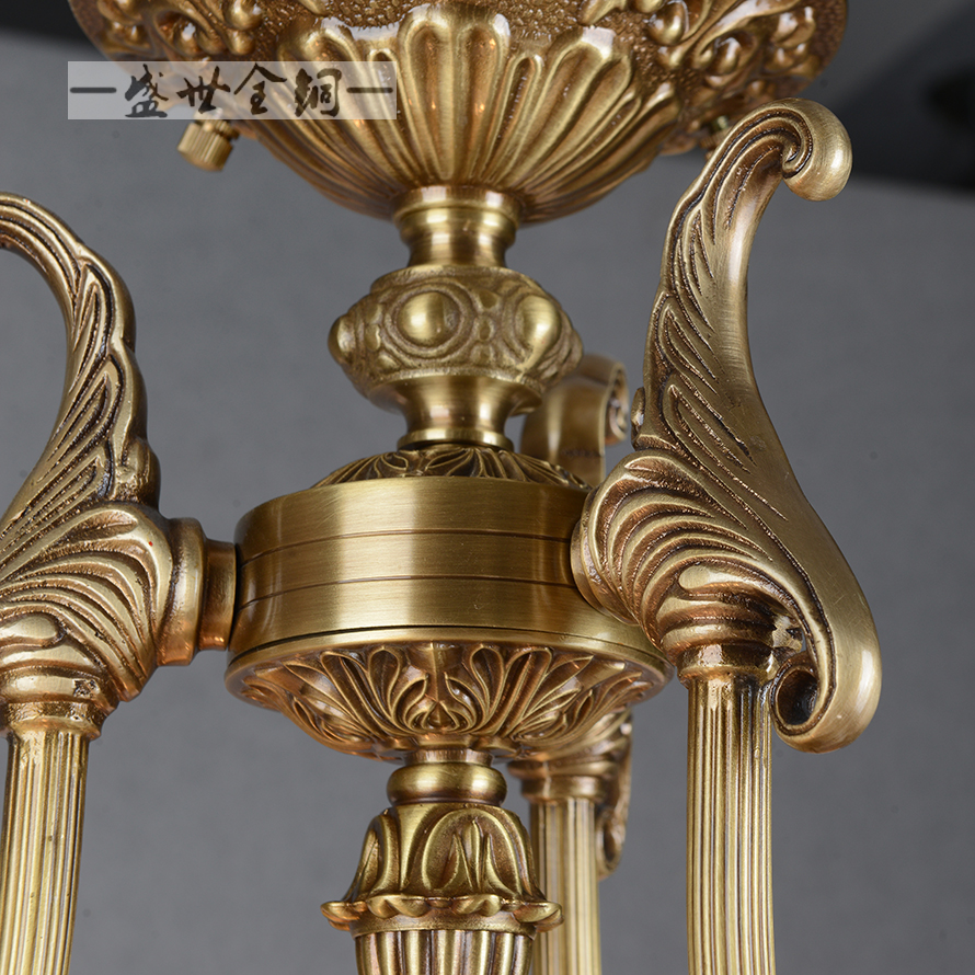 歐式銅燈全銅云石客廳臥室吊燈酒店