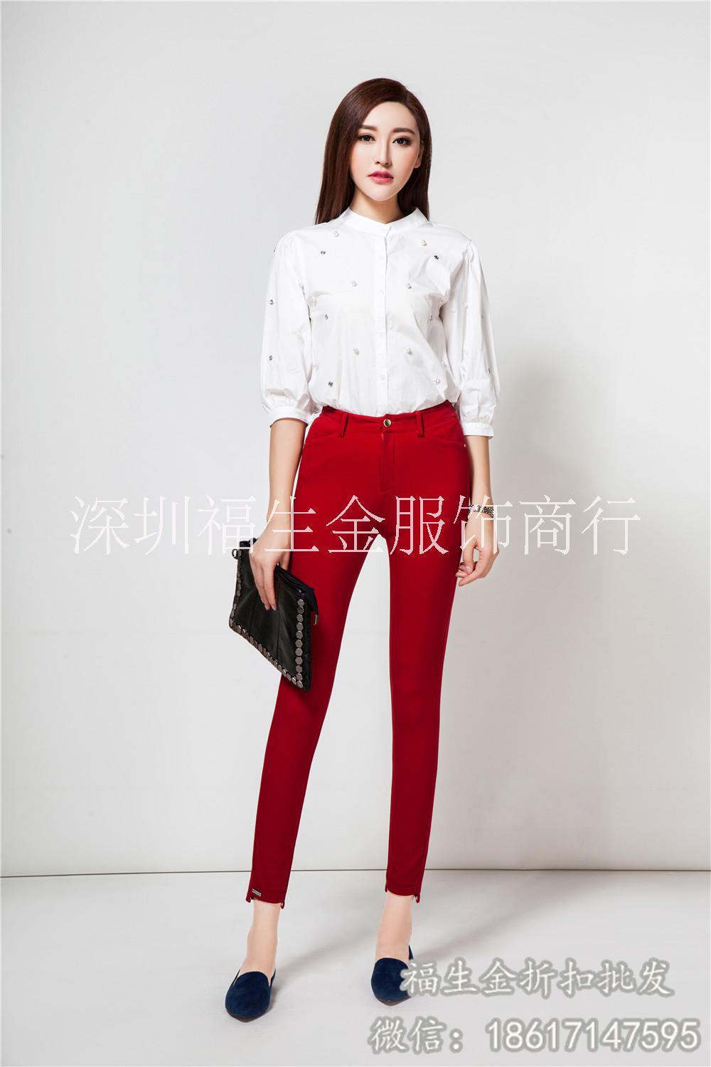 品牌女褲批發(fā) 韓氏伊人大碼女褲 直筒牛仔褲闊腿褲