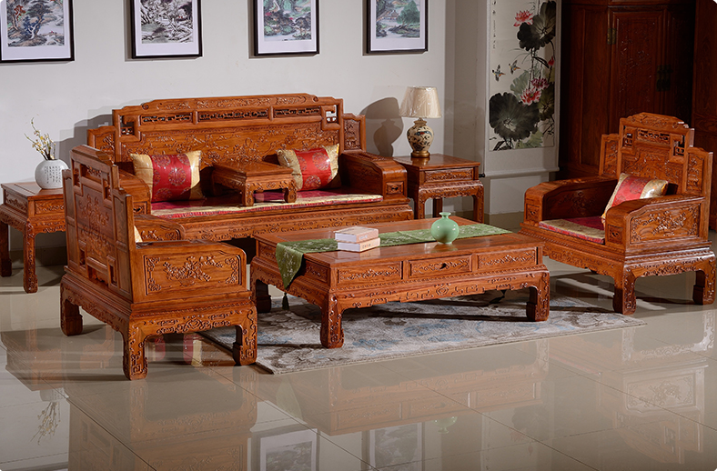 廠家直銷(xiāo)卓瑞紅木錦上添花沙發(fā)套組