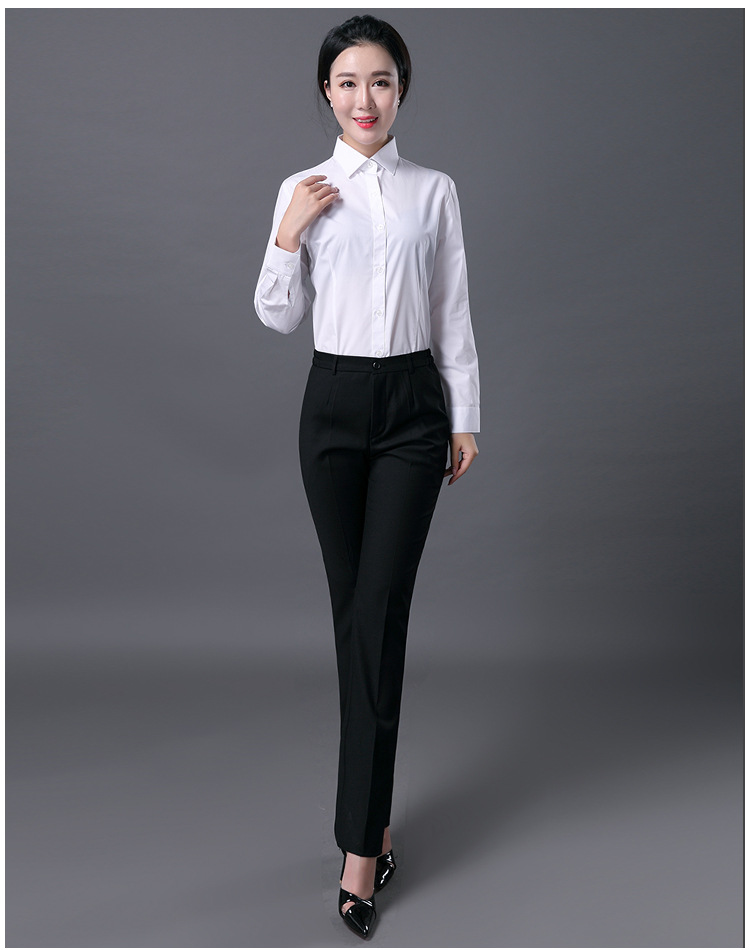 春秋V領(lǐng)女式襯衫 韓版修身職業(yè)套裝女士OL行政工作服面試正裝