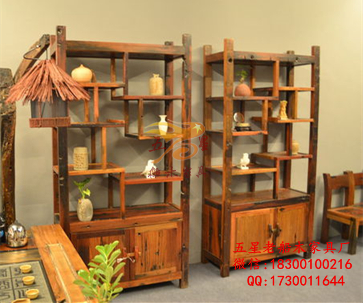 老船木博古架多寶格展示柜古典家具