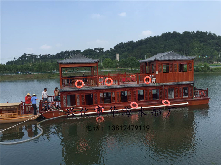 興化木船廠供應(yīng)大型餐飲船 水上餐飲畫舫船 大型客船 觀光船 仿古畫舫船