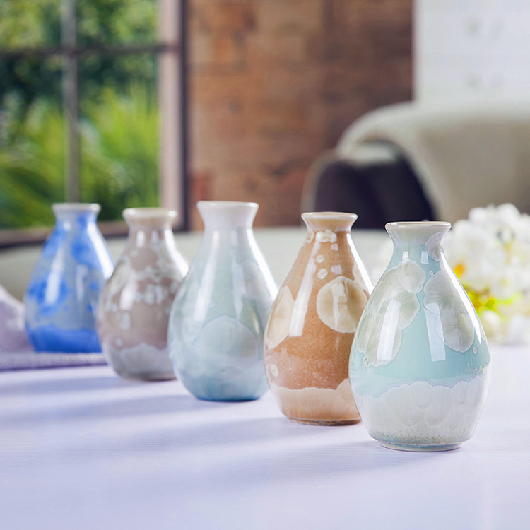 景德鎮(zhèn)陶瓷家居裝飾手工結(jié)晶釉花瓶水培復(fù)古干花花插花器客廳臺面擺件 景德鎮(zhèn)陶瓷手工結(jié)晶釉花瓶