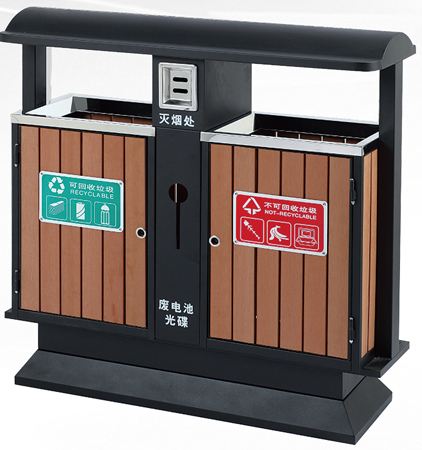 綿陽梓潼江油場鎮(zhèn)街道小區(qū)學(xué)校景區(qū)公園垃圾桶 戶外鋼木分類果皮箱
