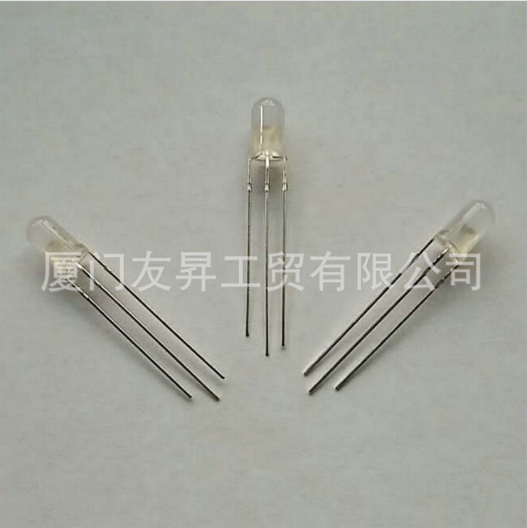 5mm圓頭直插式紅普綠共陰雙色led燈珠 F5紅黃綠雙色發(fā)光管 5mm圓頭直插式紅普綠共陰雙色燈