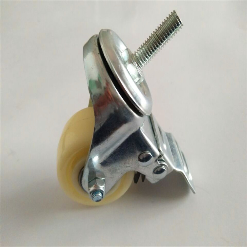 供應(yīng)1.5寸2寸雙軸金鉆尼龍輪）桿雙剎車 萬(wàn)向輪 家具輪 腳輪