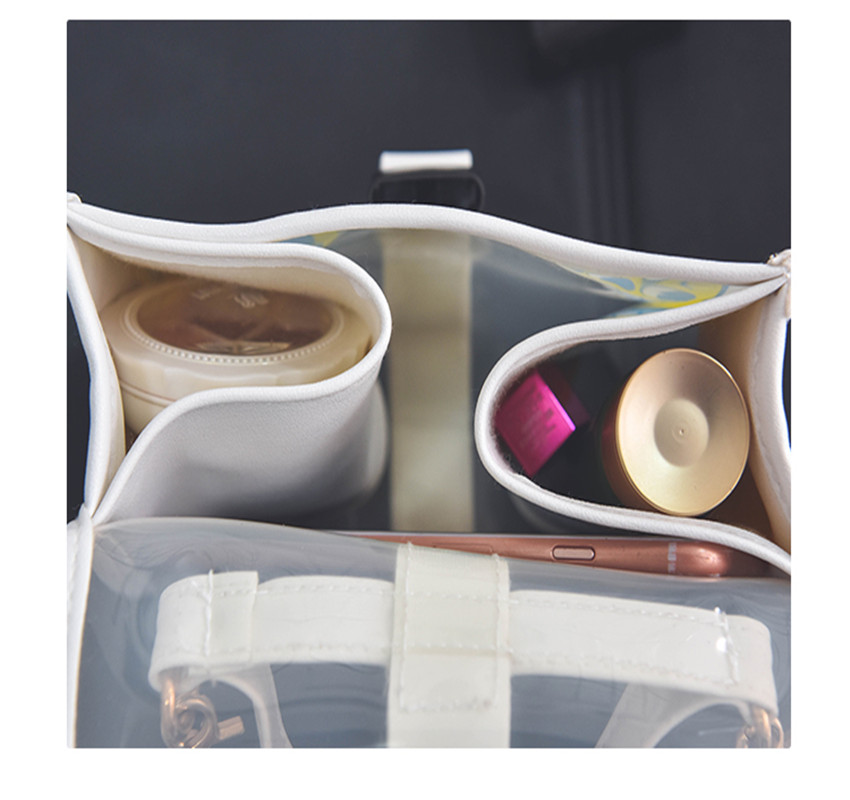 2017新款沙灘斜挎女包原創(chuàng)透明單肩手提包卡通印花小清新女挎包