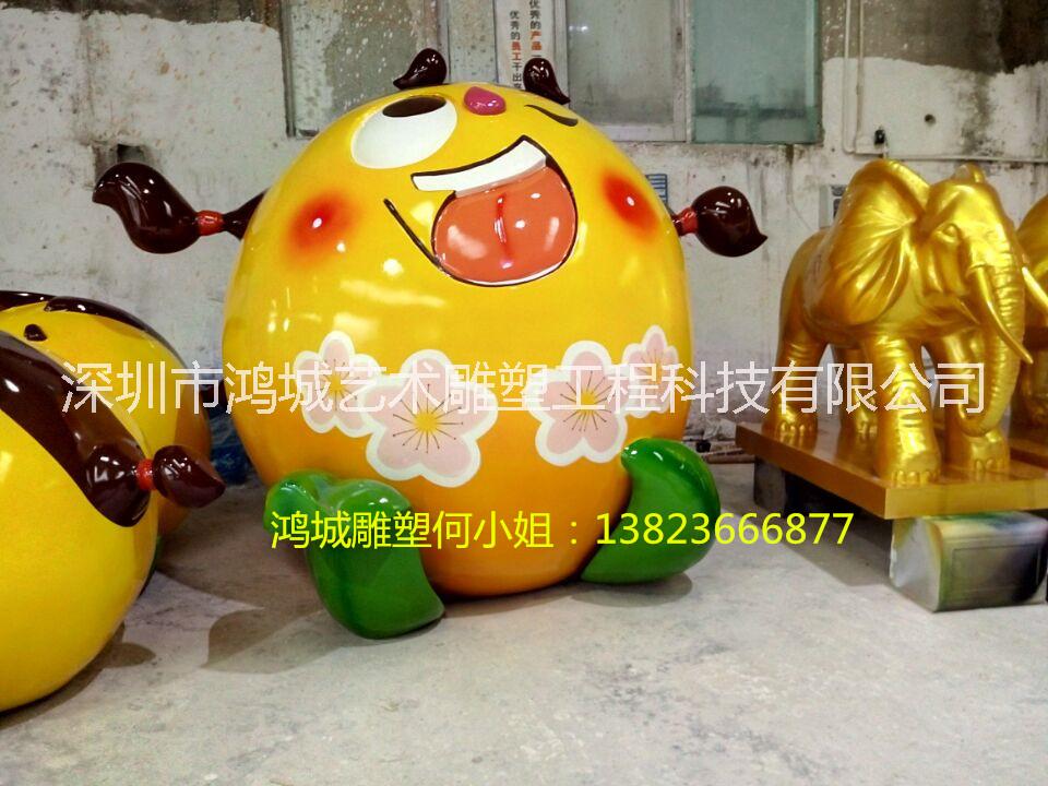 杏花節(jié)玻璃鋼水果杏造型雕塑