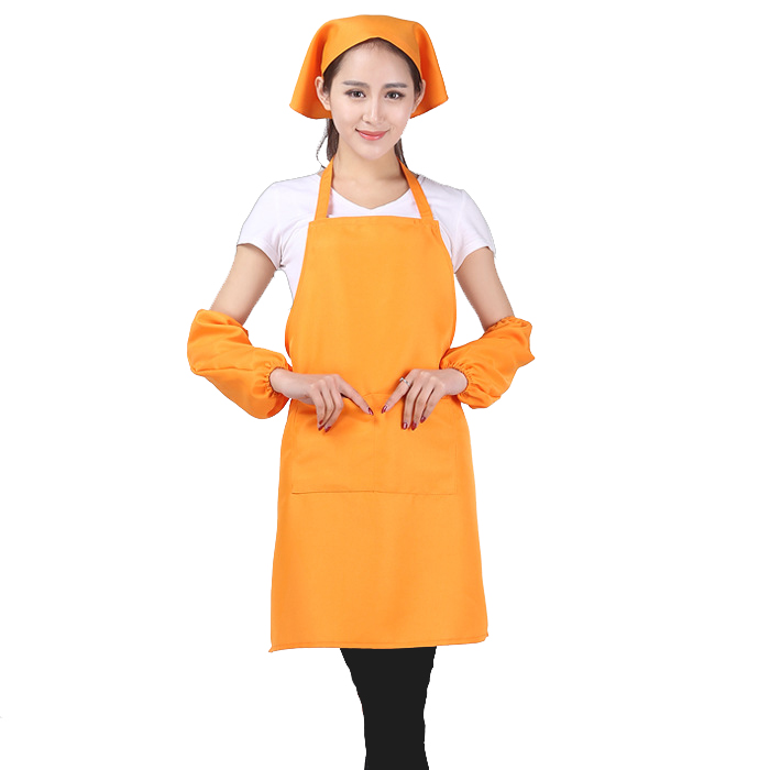 韓版成人簡(jiǎn)約圍裙帽子定制logo圍裙廚房KT奶茶店廚師工作服