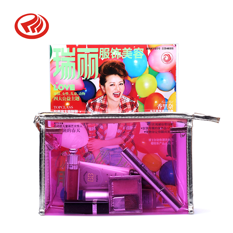 熱銷新款歐美純色PVC化妝包 創(chuàng)意拉鏈?zhǔn)占{洗漱包 時尚精美化妝包