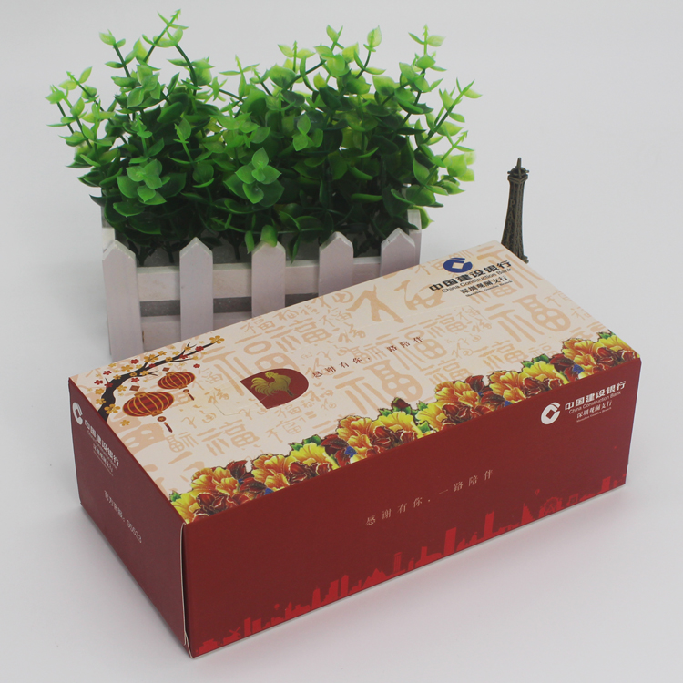 廣告紙巾--建設銀行喜慶版盒抽紙（盒裝紙巾）