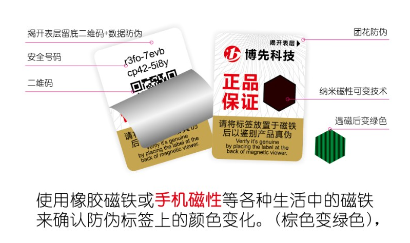 納米磁變色防偽標(biāo)簽