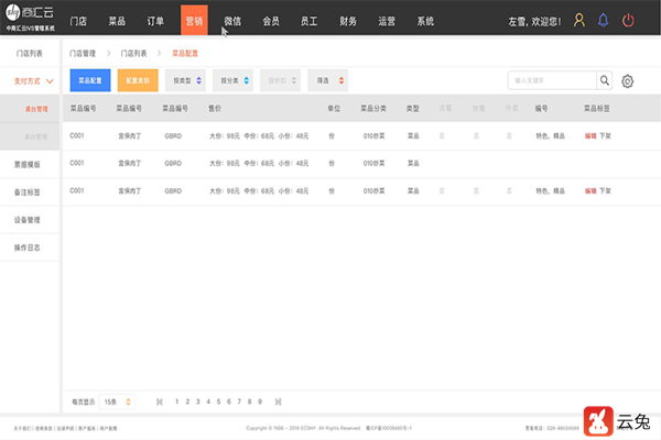 云兔智慧餐飲商家獨(dú)立管理系統(tǒng)（IVS）|一個(gè)后臺(tái)輕松搞定八大管理