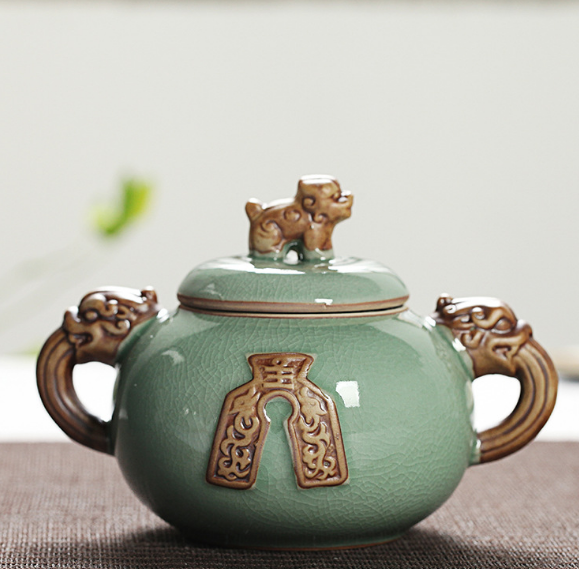 福建哥窯茶葉罐供應(yīng)商 批發(fā)白茶罐 茶葉罐陶瓷 哥窯茶葉罐 中號醒茶罐 密封罐子 禮品陶瓷白茶罐廠家