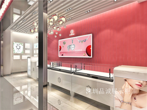 珠寶展示柜定制 木質(zhì)烤漆珠寶柜臺展柜設計定制 珠寶展示柜
