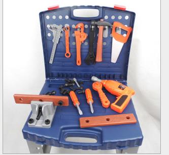 過(guò)家家玩具 男孩電動(dòng)維修工具 手提兒童工具箱 DIY工具臺(tái)套裝