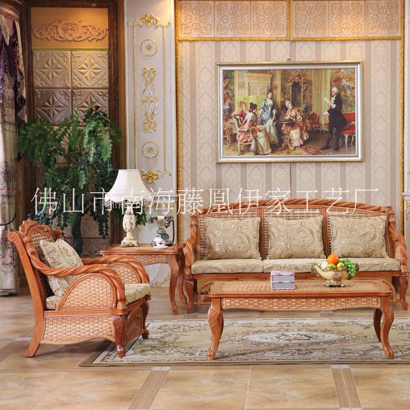 供應(yīng)藤家具/藤椅批發(fā)/佛山家具客廳藤編沙發(fā)全屋實藤木定制