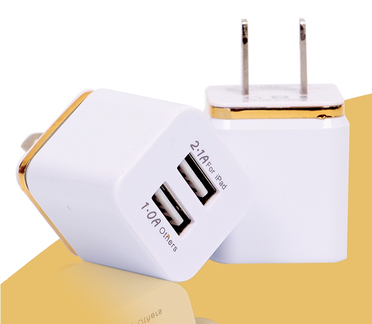 新款手機充電器雙USB直充5V2A快充充電器