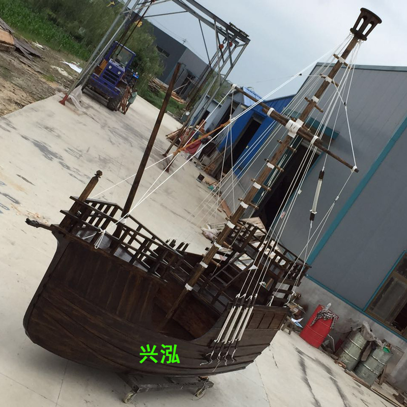 供應(yīng)興泓廠家直銷裝飾船 景觀海盜船 裝飾海盜船