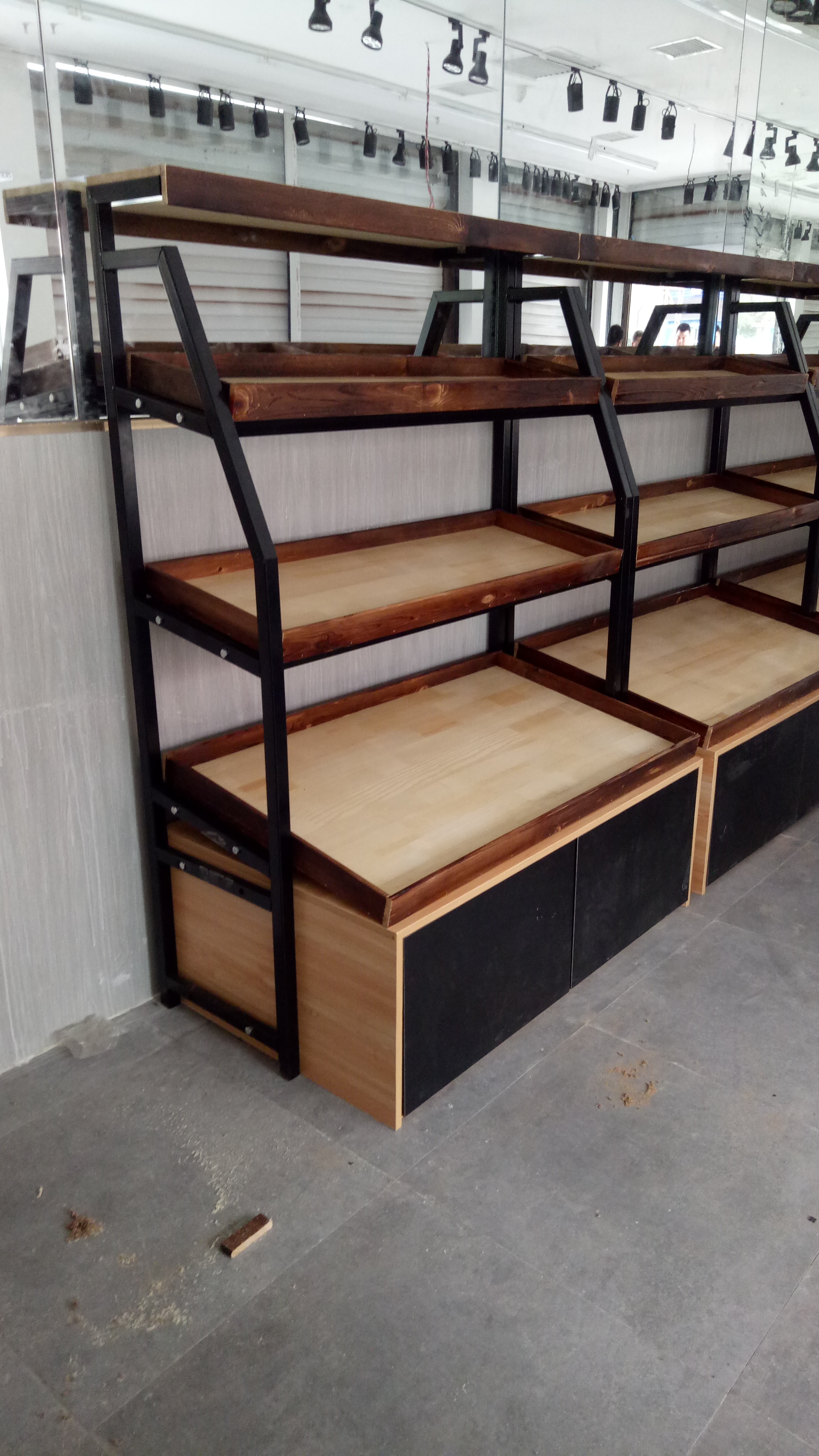 北京東方勝豪貨架廠 倉(cāng)庫(kù)貨架超市架子閣樓平臺(tái)搭建玻璃展柜水果貨架鋼木實(shí)木架子