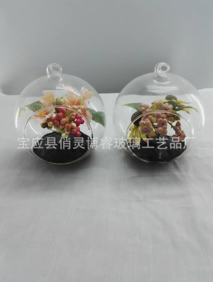廠家批發(fā) 透明球罩 玻璃球罩 防爆球罩 微景觀瓶旁洞玻璃圓球罩