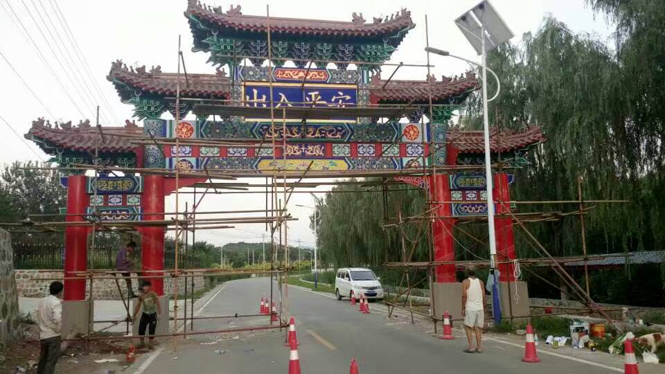供應咸陽市牌樓專業(yè)廠家水泥斗拱牌坊制作