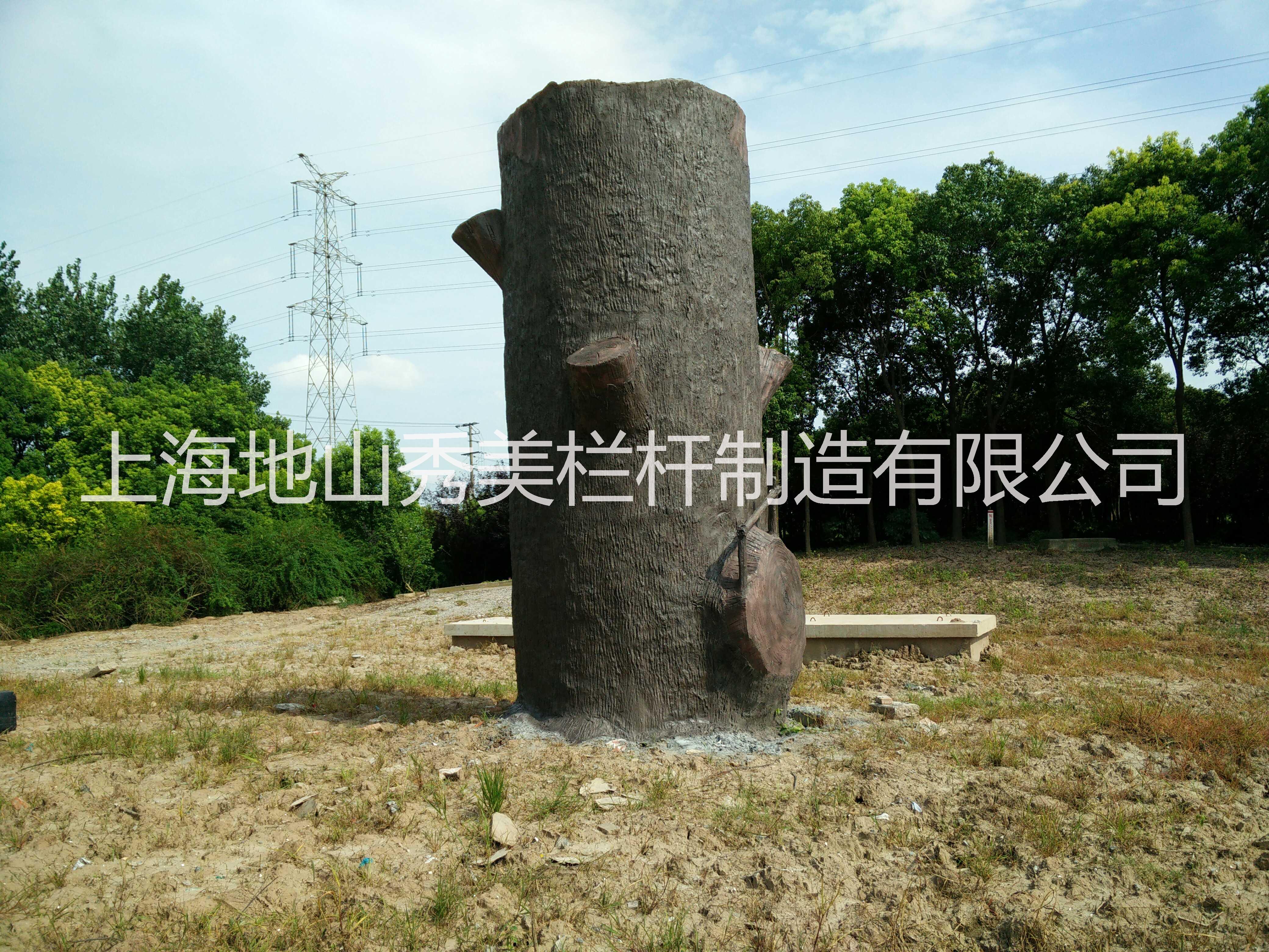 上海水泥仿木仿古假山?jīng)鐾し聵錁妒┕?  title=