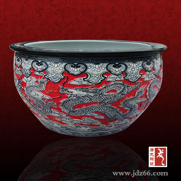 供應(yīng)千火陶瓷 定做景德鎮(zhèn)陶瓷花盆 大缸 訂制