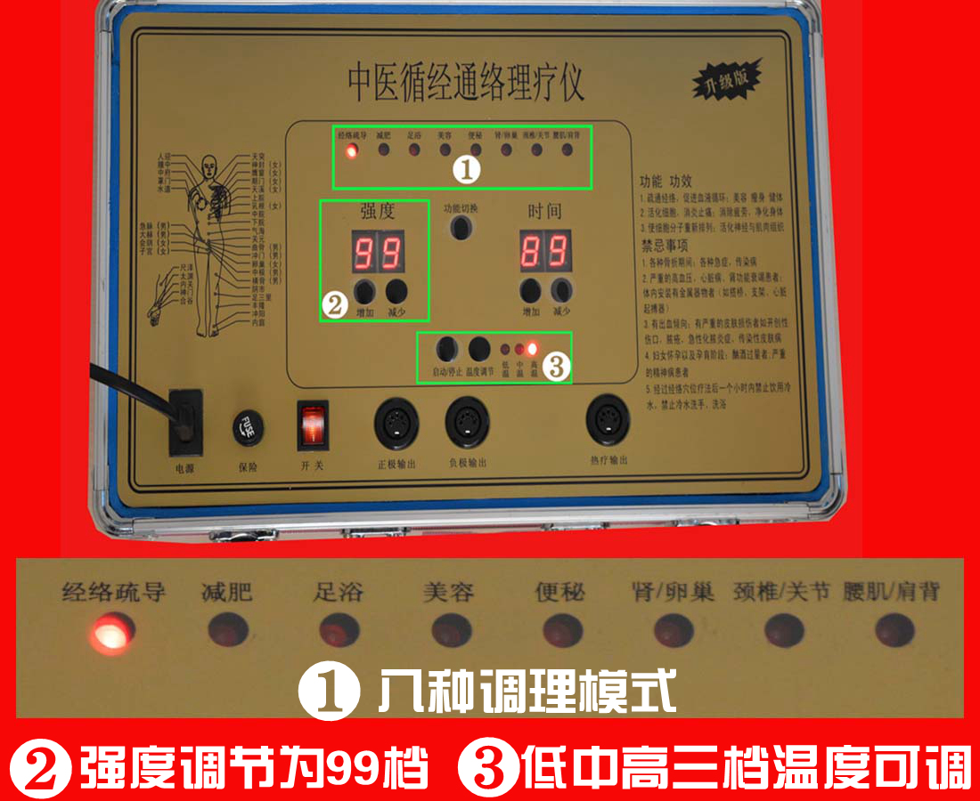 中醫(yī)循經(jīng)通絡(luò)理療儀dds體控電療儀99檔位帶紅外熱療（促銷 中醫(yī)循經(jīng)通絡(luò)理療儀dds