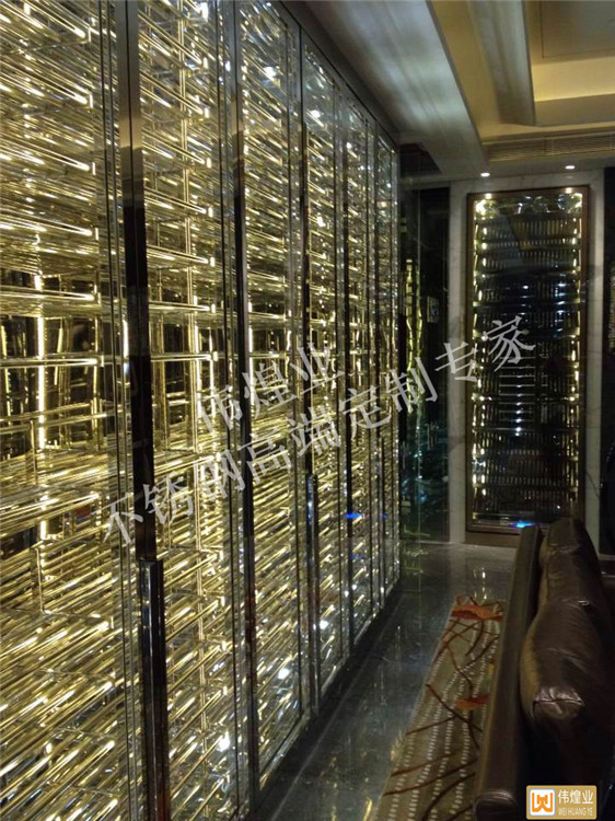 不銹鋼酒柜定制 酒吧不銹鋼酒架 恒溫不銹鋼酒柜 酒店