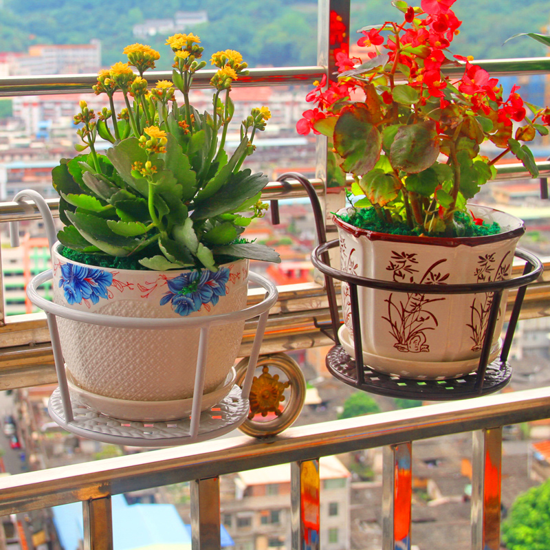 鐵藝陽臺花架掛式欄桿花架吊籃綠蘿花架懸掛式花架，廠家直銷